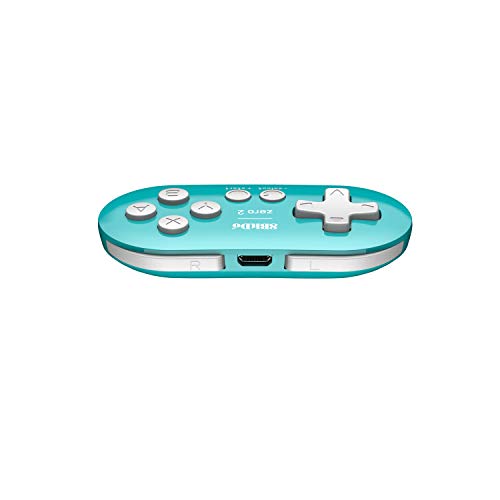 8Bitdo Zero 2 Bluetooth Gamepad Keychain Sized Mini Controller with Mobile Clip for Switch, Windows, Android (Turquoise Edition) - color: Turquoise
