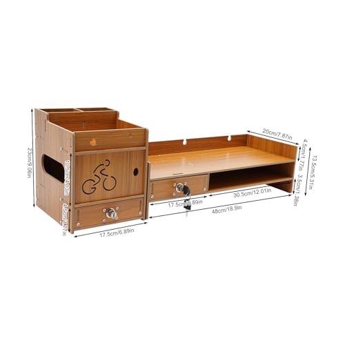 Computer Monitor Stand, Computer Rack with Drawers, Two top Platforms Desk Organizer Monitor Stand with Extra Large Storage Desktop Computer Stand for PC, Laptop, Printer, Screen, TV (07) - size: 07