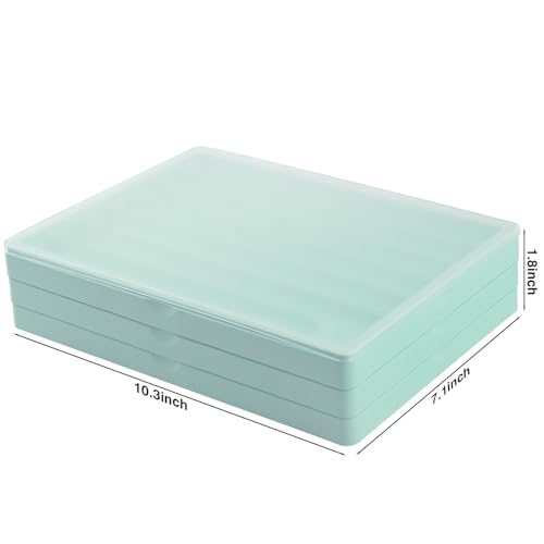 Hyekit Keycaps Storage Box, 3th Floor PBT Dustproof Display Case, 180 Keys Visible Top Cover Keycaps Collection Box for Cherry MOA XDA SA OEM MSA DSA Mao Profile Mechanical Keyboard Keycap (Green)
