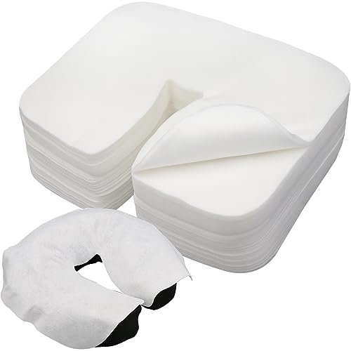 300 Count Disposable Face Cradle Covers, Medical-Grade, Ultra Soft, Luxurious, Non-Sticking Massage Face Covers, Headrest Covers for Massage Tables & Massage Chairs - color: 300