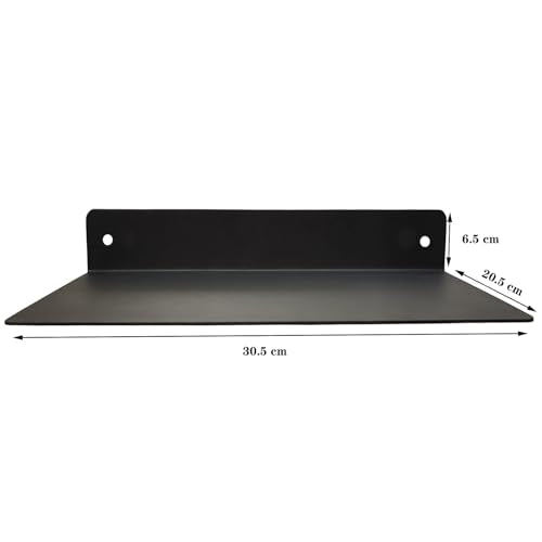 Linear Floating Shelf Wall Mounted Metal Shelves Heavy Duty Industrial Modern Steel Black Linear Metal Wall Shelf Display Shelves for Decorative for Modern Farmhouse Living Room (8-inch X 12-inch) - size: 8"*12"