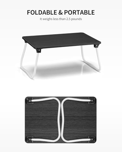 Ruxury Foldable Lap Desk Laptop Stand Bed Desk Table Tray, Breakfast Serving Tray, Portable & Lightweight Mini Table, Lap Tablet Desk for Sofa Couch Floor - Black - color: Matte Black
