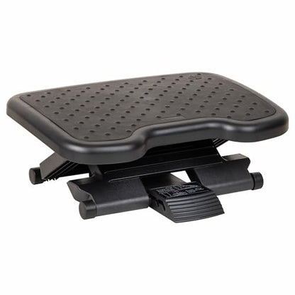 Mind Reader Adjustable Foot Rest with Elastomer Pad for Comfort and Support, Ergonomic Foot Platform, Height Adjustable, Black - size: Foot Rest with Elastomer Pad
