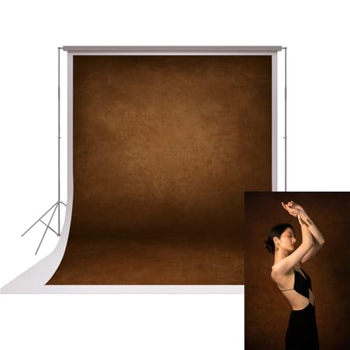 UrcTepics 8x10ft Brown Vintage Backdrop. Portraits and Headshots Cloth Backdrop with Abstract Textured Pattern. - color: Brown, size: 8×10 ft