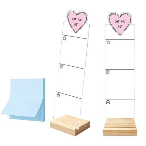 Monitor Memo Board Computer Monitor Memo Board Sticky Note Organizer Heart Acrylic Desk Accessories Removable Wooden Base Set Sticky Notes 100 Sheets 11.8×3.1 inches - color: Heart