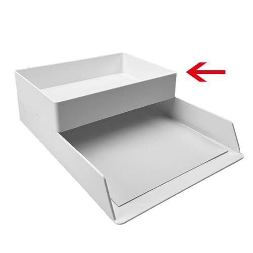 Amazon Basics Rectangular Plastic Desk Organizer with Storage Trays, Accessory Tray, Drawer Organizer, 9.4 x 6.7 x 2 inch, White (Pack of 2) - size: 9.4" x 6.7" x 2" (Pack of 2)
