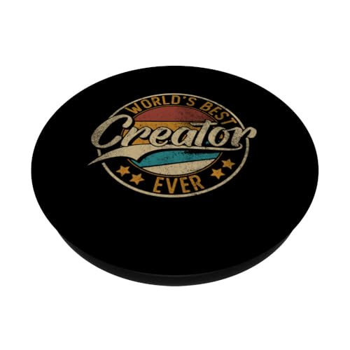 Worlds Best Creator | Vlogger Influencer | Blogger PopSockets Adhesive PopGrip - style: Adhesive PopGrip