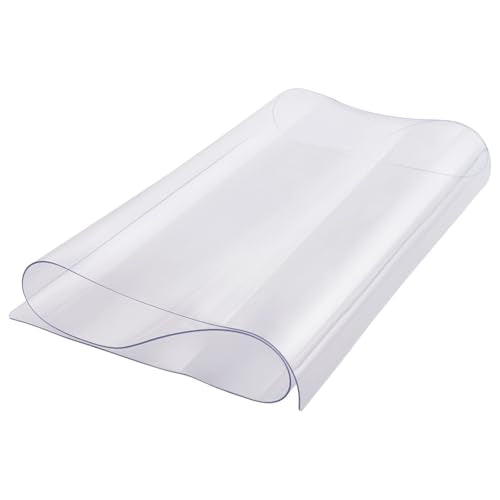 VEVOR Plastic Table Cover, 16 x 32 Inch 1.5 mm Thick Clear Rectangle PVC Desk Mat Protector, Waterproof & Easy Cleaning Desk Pad, for Office, Dresser, Dining Room, Night Stand - size: 32" x 16" (Rectangular)