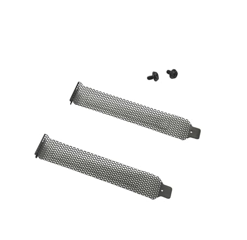 7pcs New Black PCI Slot Cover Dust Filter Hard Steel Blanking Plate, Vented Slot Covers with Screws for Computer Cases