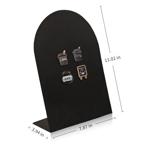 Desk Magnetic Message Board, Metal Bulletin/Memo Board with Magnetic Pen Holder and Flower Pins with Stand, Souvenir/Photo Display Board for Home, Office, Dormitory, Apartment, 8 * 11Inch (Black) - color: Black