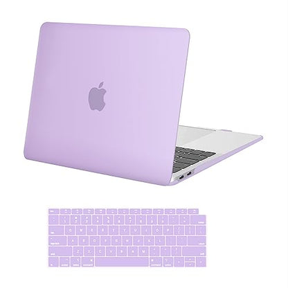 MOSISO Compatible with MacBook Air 13 inch Case M1 2021 2020 2019 2018 Release A2337 A2179 A1932 Touch ID, Plastic Hard Shell Cover&Keyboard Cover for MacBook Air 13.3 inch Case M1, Light Purple - color: Light Purple