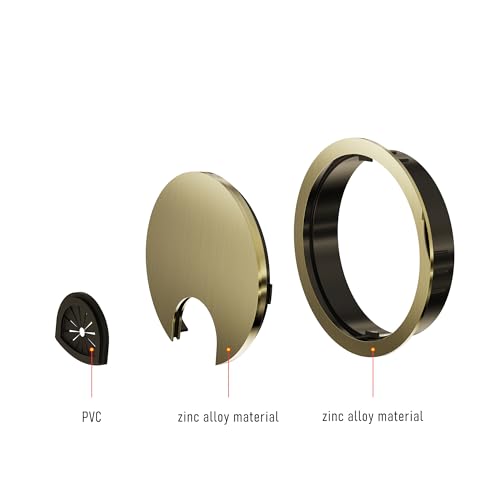 Desk Grommet 2-3/8 Inch 60mm, Zinc Alloy Computer Desk Wire Hole Cover, Office Desktop Cord Cable Hole Metal Ring, Bronze Tone - size: 2-3/8" Bronze Tone