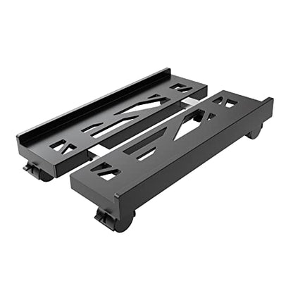 Adjustable Mobile CPU Stand, Ventilated Computer Tower Stand with 4 Caster Wheels Fits Most PC Tower, Under Desk CPU Holder PC Floor Cart Computer Riser for Students and Gamers (Black) - color: Regular Black