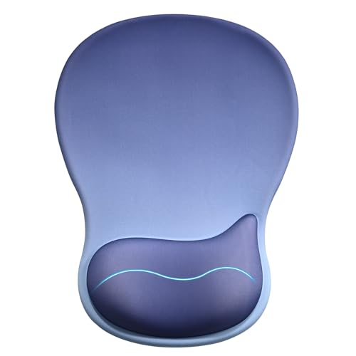 EooCoo Ergonomic Mouse Pad with Gel Wrist Rest Support Middle Concave Design, Relieve Wrist Pain Mousepad, Non-Slip Base for Laptop, Computer, Office Desk Accessories, Carpal Tunnel Syndrome Navy Blue - color: Navy Blue