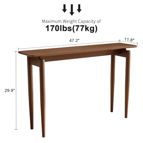 AQIMUELE Wood Console Table Walnut Entryway Table, Thin Console Table, Sofa Tables for Living Room (47.2'') - color: Walnut, size: 47.2"W x 11.8"D x 29.9"H