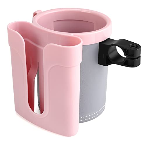 Accmor 3-in-1 Bike Cup Holder with Cell Phone Keys Holder, Bike Water Bottle Holders, Universal Bar Drink Cup Can Holder for Bicycles, Motorcycles, Scooters, Grey Pink - color: Grey Pink