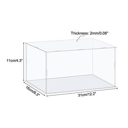 MECCANIXITY Acrylic Display Case Box Clear Dustproof Protection Showcase 12.2x6.3x4.3 Inch for Collectibles Display - size: 12.2x6.3x4.3 Inch