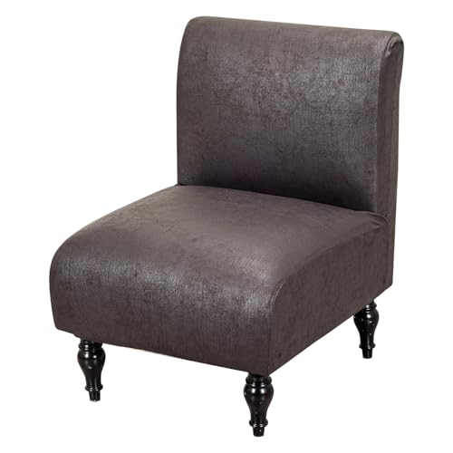 FUANGUI Armless Accent Chair Cover Slipcover, Stretch Spandex Chair Covers for Living Room Removable Washable for Armless Chair Furniture Protector - color: Crackle-black, size: 1pcs