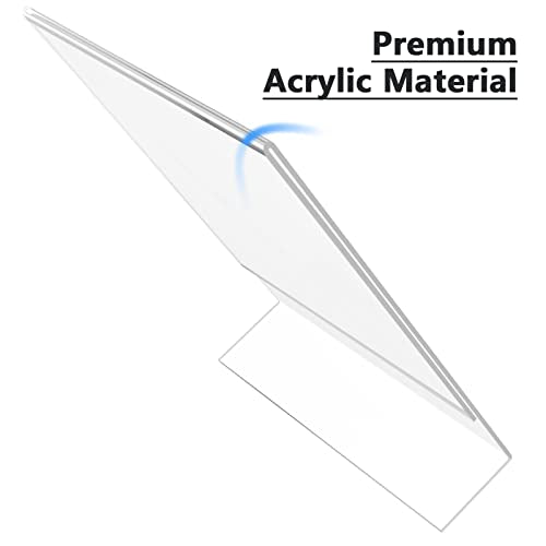 MaxGear Acrylic Sign Holder, 8.5 x 11 L-Shape Plastic Display Stand, 6 Pack | Clear Acrylic Material, L-Shape Design for Menus, Flyers and Signs, Easy Paper Insertion, Use In Office, Home, Store