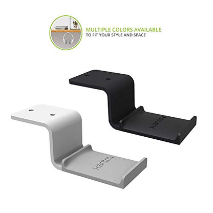 Kanto HH Universal Under Desk Headphone Hook - Black - Solid Steel Construction - Mount Using 3M Adhesive or 2 Included Screws - color: Black
