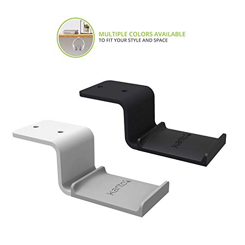 Kanto HH Universal Under Desk Headphone Hook - White - Solid Steel Construction - Mount using 3M adhesive or 2 included screws - color: White