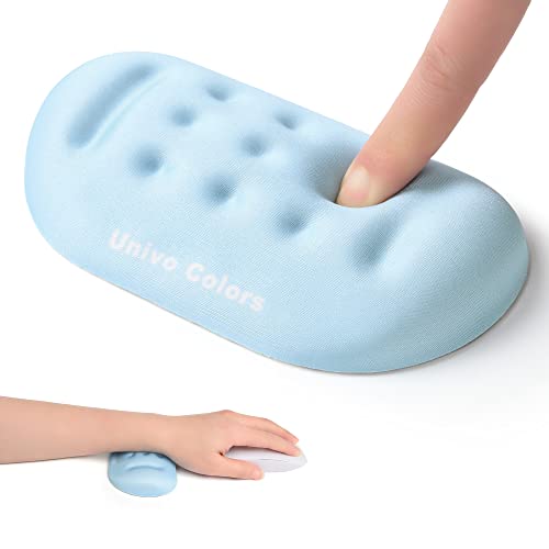 UnivoColors Light Blue Superfine Memory Foam Wrist Rest Soft Gel Ergonomic Mouse Pad Wrist Support for Mouse, Gaming, Computer, Laptop, Office - color: Wr_light Blue, style: Wrist Rest