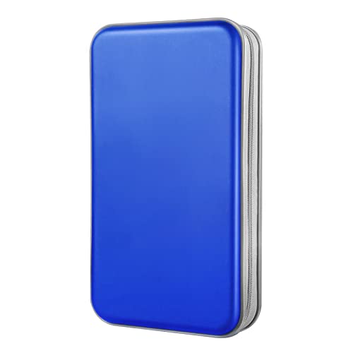 DVD Case, Bivisen CD Case Holder Wallet Binder 96 Capacity CD/DVD Cases Storage Holder Binder Organizer Wallet Book for Car Home Travel (Blue) - color: Blue