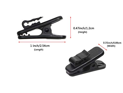 Mini Skater 1 Inch Length Small Earphone Wire Clips Headphone Mount Cable Clothing Clip Earbud Clip to Keep Earphone/Microphone Cord in Place for 1.5mm Wire Diameter Round Wire Earphones,6Pcs (Black) - color: Black