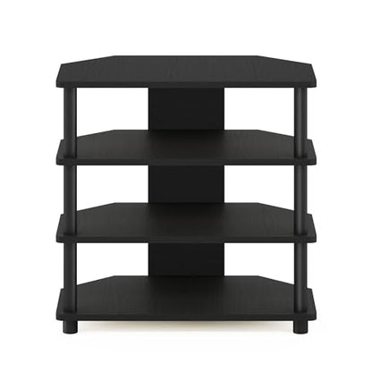 Furinno Turn-N-Tube Easy Assembly 4-Tier Petite Entertainment Center / TV Stand / TV Unit / TV Desk, Blackwood - color: Blackwood, size: 4-Tier