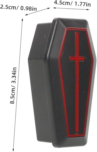 Coffin Shaped Decorative Storage Boxes, Set of 4, Black with Red Accents
