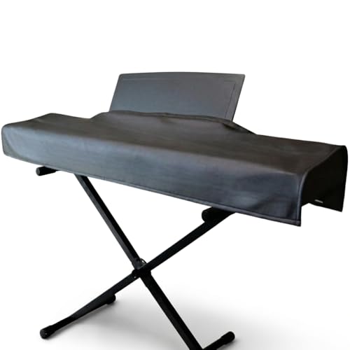 88 Keys Piano Keyboard Dust Cover PiuColor, Designed by Professional Pianist, Music Stand Compatible, Washable Digital Piano Cover, Blends with Your Room, Japan Design (Smoky Black) - color: Smoky Black