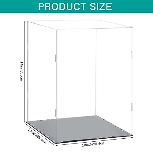 Yungyan 1 Pack Clear Self-Assembly Acrylic Display Case Transparent Dust Proof Protection Showcase for Figurine Collectibles Basketball Soccer Football Helmet (10 x 10 x 14 Inch) - size: 10 x 10 x 14 Inch