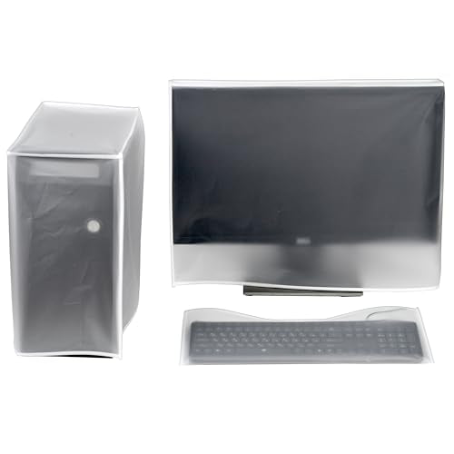 Computer Dust Cover, SZBRO Monitor +Keyboard+CPU Tower Desktop 3 Pieces Set PC dust proof Computer covers Case (20"-21'' Monitor Set) - size: 20"-21" Monitor Set
