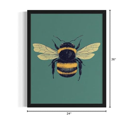 Bee Wall Art Print Poster, Insect Posters Prints Enntomological Painting Artwork 221 (Bee, 24 x 36 inches, Unframed) - color: Bee, size: 36"L x 24"W