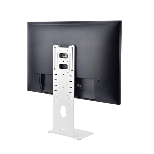 Ultrathin computer monitor stand for desk Wall-attached monitor riser for 13 inch to 27 inch screen VESA 75/100 Compatible Cable ports face downward maximizes your usable desk space white - color: White
