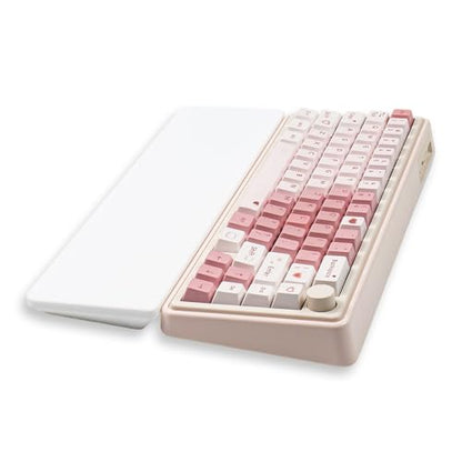 Ergonomic 75% Keyboard Wrist Rest-12.8" Silicone Non-Slip Keyboard Hand Rest, Relief of Hand Pain(White) - color: White