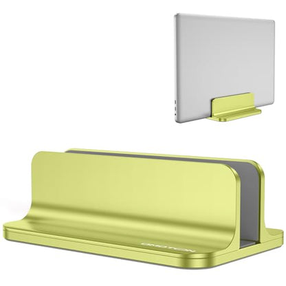 OMOTON Vertical Laptop Stand Holder, Desktop Aluminum Stand for MacBook with Adjustable Dock Size, Fits All MacBook, Surface, Chromebook and Gaming Laptops (Up to 17.3 inches), Green - color: Green