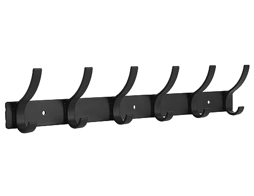 Optish Coat Rack Wall Mount, Coat Hook Wall Mount, Wall Hooks for Hanging, Hat Rack for Walls, Coats Hanger with 12 Hook, Towel Hooks for Bathrooms (1 Pack, Black) - color: Black, size: 1 Pack-12 Hook