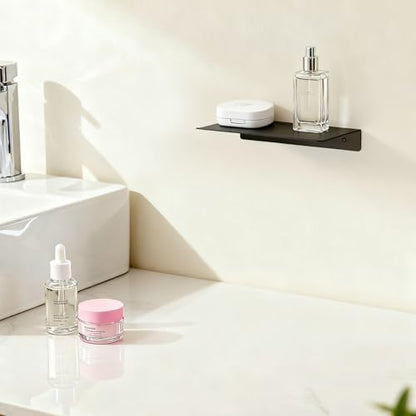 Metal Floating Wall Shelves - Small Wall Mounted Display Shelf for Collectibles, Mini Hanging Shelves Set for Bathroom, Bedroom, Kitchen & Living Room Decor (Black, 12 in-3 Pcs) - size: 12 IN-3 Pcs