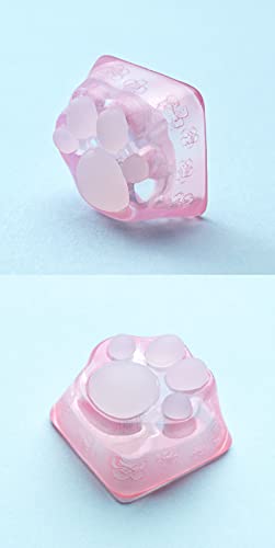 SYA Cute Cat-Claws Keycap 3D Model OEM Profile Keyboard Key Cap for Cherry MX Switches Mechanical Gaming Keyboard Catpaw ESC-Key Keycap (Translucent-Pink, 1pcs) - color: Translucent-Pink-1pcs