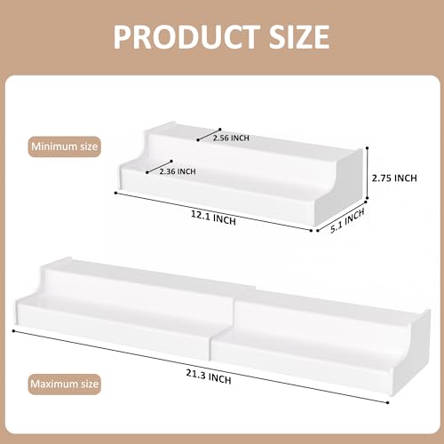 Sezanrpt Expandable Spice Rack Cabinet Organizer 2 Tier, White Kitchen Counter Display Shelf, Seasoning Organizer for Cabinet, Moisture Resistant - size: 2 Tier