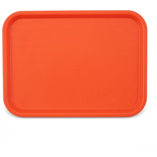 Carlisle FoodService Products CT121624 Café Standard Cafeteria / Fast Food Tray, 12" x 16", Orange - color: Orange, size: 0.7" x 0.5" x 0.3"
