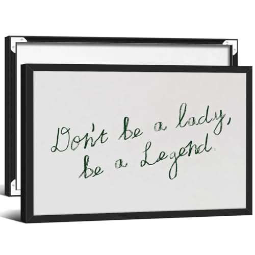 Green Motivation Quotes Posters Vintage Feminist Wall Art Modern Minimalist Inspirational Canvas Prints 16x24 inch Black Framed Don't Be A Lady Be A Legend Wall Decor for Bedroom - color: white-1, size: 24"L x 16"W, style: Framed