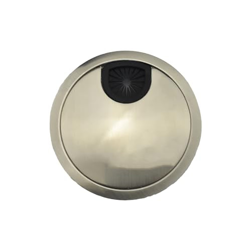 HAHIYO 1Pcs 3.15Inch/80mm Brushed Silver Zinc Alloy Desk Grommet Wire Grommet Cable Management Cord Hole Cover Desk Wire Hole Insert Wire Organizer for Computer Office Home School Equipment Systems - color: BrushSilver, size: Metal-3.15in-BrushSilver-1P
