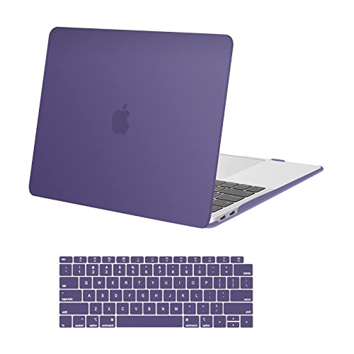 MOSISO Compatible with MacBook Air 13 inch Case M1 2021 2020 2019 2018 Release A2337 A2179 A1932 Touch ID, Plastic Hard Shell Cover&Keyboard Cover for MacBook Air 13.3 inch Case M1, Imperial Purple - color: Imperial Purple