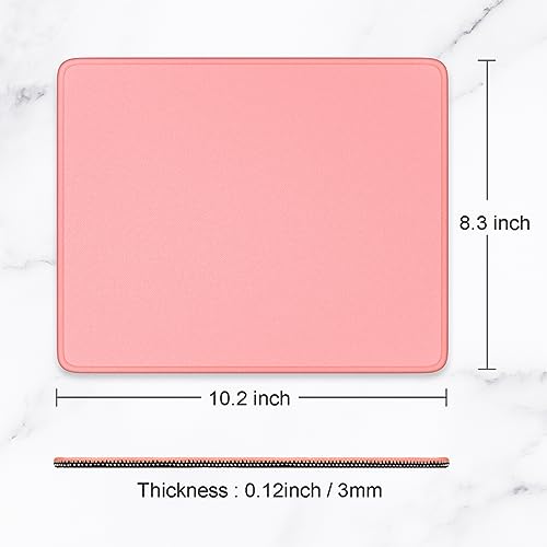 Hsurbtra Mouse Pad, Premium-Textured Square Mousepad 10.2 x 8.3 Inch, Stitched Edge Anti-Slip Waterproof Rubber Pretty Cute Computer Mat for Office Gaming Laptop Women Kids Warm Pink - color: Rose Gold, size: Square Mousepad (10.2" x 8.3")