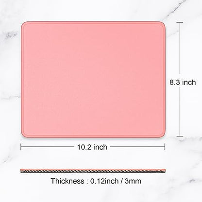 Hsurbtra Mouse Pad, Premium-Textured Square Mousepad 10.2 x 8.3 Inch, Stitched Edge Anti-Slip Waterproof Rubber Pretty Cute Computer Mat for Office Gaming Laptop Women Kids Warm Pink - color: Rose Gold, size: Square Mousepad (10.2" x 8.3")
