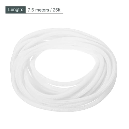 MECCANIXITY Split Sleeve Wire Loom 3/16" 25Ft White Self Wrapping Braided Sleeve UL94-V2 Fireproof PET Sleeving for Automotive, Home Cable Management - color: White, size: 3/16 Inch x 25Ft