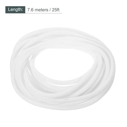 MECCANIXITY Split Sleeve Wire Loom 3/16" 25Ft White Self Wrapping Braided Sleeve UL94-V2 Fireproof PET Sleeving for Automotive, Home Cable Management - color: White, size: 3/16 Inch x 25Ft