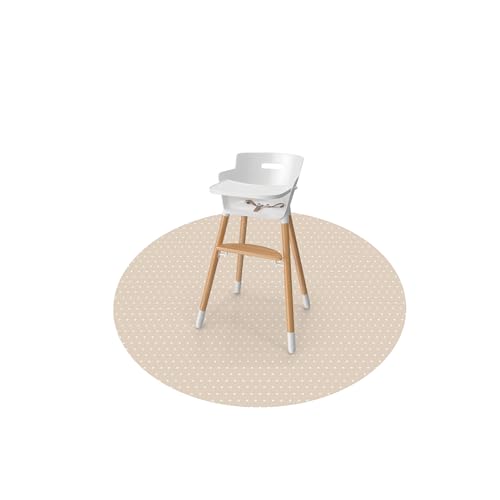 WeeSprout Baby Splat Mat for Kids, Large 51” x 51” Floor Playmat with Durable, Waterproof Surface and Non-Slip Bottom for Infants to Toddlers Under highchair, Arts and Crafts, picnics and Play - color: Dotted Sand, size: 51" x 51" (Round)
